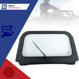 Bt29898b Botjj Rzr 570 800 Xp 900 2008-2014 For Polari Black Full Glass Windshield With Wipers