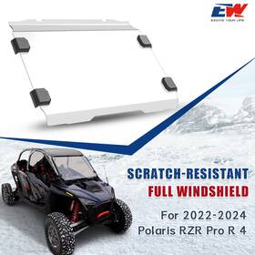 Ew-c1398 Elitewill Scratch Resistant Full Windshield For Polaris Rzr Pro R 4 2022-2024