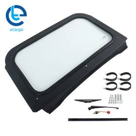 766406 Etecgo For Polaris Rzr 570 800 Xp 900 2008-2014 Black Full Glass Windshield With Wipers