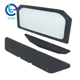 766429 Etecgo Full Glass Windshield Black Without Wiper For Can-am Maverick X3 2017-up
