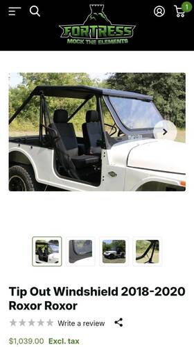 57020102 Fortress 47020102 Mahindra Roxor Tip Out Windshield Glass