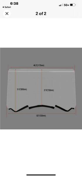 Ftvws010 Utv Windscreen Windshield With Velcro Clamp Can Am Maverick Full Size