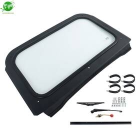 1399524 Gardenice Full Glass Windshield With Wiper Black For 2008-2014 Polaris Rzr 570 800 Xp 900