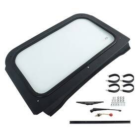 Gg4498470e Globegarage Black Fit For Polaris Rzr 800 Xp 900 570 Full Glass Windshield With Wiper 08-14