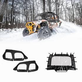 Kemimoto 769293969257 Soft Upper Door Cab Enclosure Rear Window For Polaris Rzr Xp 4 1000 2014-2023