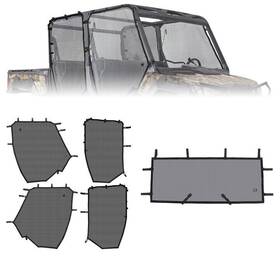 Kemimoto 789049887710 Upper Rear Window Net Mesh Windshield For 2020-24 Tracker Off Road 800 Sx Crew