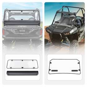 B0110-06601cl Kemimoto Vented Front And Rear Windshield For Polaris General 1000 /xp /1000 4 2016-23