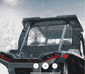 B0110-10001bk Kemimoto Rear Soft Window Windshield For Polaris Rzr Xp 1000/4 Turbo 2014-2023