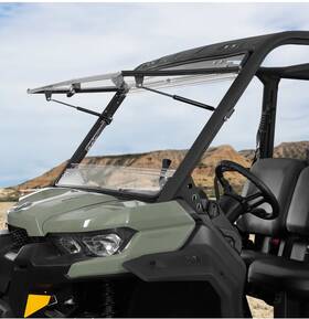B0110-15101cl Kemimoto 3 In 1 Front Flip Windshield For Cam Am Defender Hd5/8/10 Polycarbonate