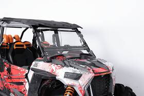 Kemimoto B0110-15750-cl 3 In 1 Flip Up Front Windshield For 2019-2023 Polaris Rzr Xp 1000/ 4 Turbo