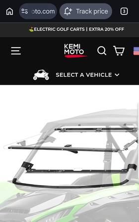 B01101-15670-cl Kemimoto Scratch Resistant Flip Windshield Kawasaki Teryx Krx 1000 Xrx4 New