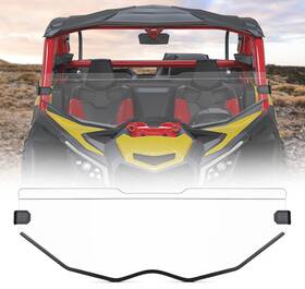 Km4b0110-02902cl Kemimoto X3 Half Windshield Front Windscreen For 17-26 Can Am Maverick Xrs Xds Turbo R