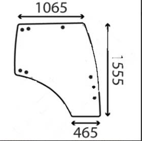 3y205-70670 Kubota Part #3y205-70670 Glass Door Rh