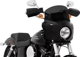 2350-0444 Memphis Shades Roadwarrior Cafe Shield - Dark Black Smoke 9 Inch Without Vent