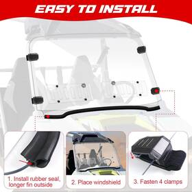 Momi170rac Momirac Front 2-in-1 Windshield Clear For Polaris Rzr 800 900 Xp 2008-2014 Vented Window