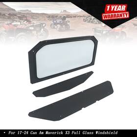 Tur733106i Munirater For 17-24 Can Am Maverick X3 Full Glass Windshield With Sun Visor Uv Protect