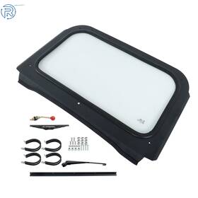 699762 Netuera Full Glass Windshield With Wiper Black For 2008-2014 Polaris Rzr 570 800 Xp 900