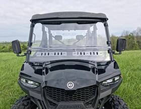 Pep-cfmu8x-sb2-ltn Pacific Eagle Powersports 2025 Cf Moto Uforce 800xl 2 Pc 1/4 Inch Tinted And Vented Windshield With Q-straps