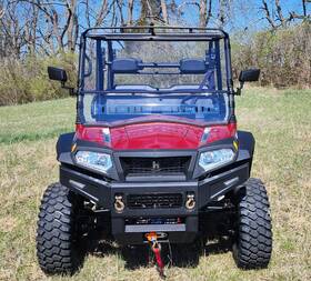 Pep-hnsc1k-sb2-clr Pacific Eagle Powersports Hisun Sector 1000 Crew 2-piece Windshield With Dual Vents And Quick Install Straps