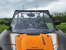 Pep-kawkrx-lg1-clr Pacific Eagle Powersports Kawasaki Teryx Krx 1000 And Krx4 Lexan Windshield With Loop Clamps Vents