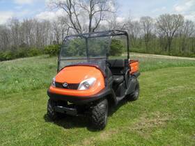 Pep-kub500-sm2-clr Pacific Eagle Powersports Kubota Rtv 400/500/520 2 Piece Scratch Resistant Windshield With Dual Vents