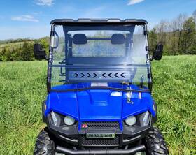 Pep-mast41-sb2-ltn Pacific Eagle Powersports Massimo T-boss 410 2 Pc Tinted Vented Windshield With Quick Install Straps