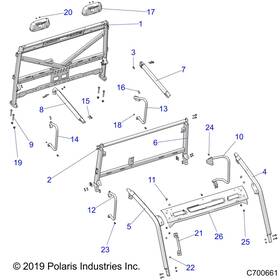 2208530 Polaris K-plate-windshld Mnt Upr Rgr Incl Decals Genuine Oem Part