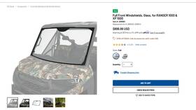 2891680 Polaris - Full Glass Windshield Clear