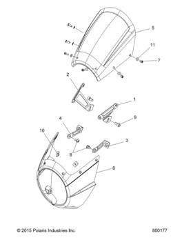 5452838 Polaris Fly Windscreen Genuine Oem Part Qty 1
