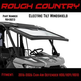 98418213 Rough Country Electric Glass Tilt Windshield For Can-am Defender Hd8/hd9/hd10