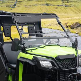 Bas-cz800094 Shinjew 3-in-1 Hard Coat Poly Front Flip Up Windshield For Honda Pioneer 500 520