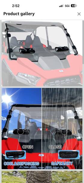 Abg233-utv Starknightmt 2024 Polaris Rzr Xp 1000 Windshield Vented Windshield. Open Box