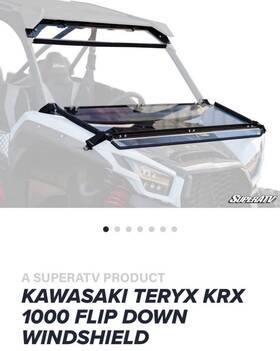 Fdws-k-krx-70 Superatv.com Scratch Resistant Flip Down Windshield For Kawasaki Teryx Krx 1000