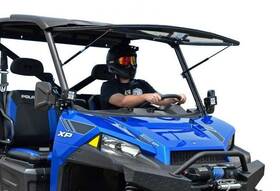 Fws-p-ran900-70 Superatv Scratch Resistant Flip Windshield For Polaris Ranger Xp 570/900/1000