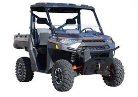 Hws-p-ran-001-71 Superatv Scratch Resistant Clear Half Windshield For Polaris Ranger Xp/ Bob Cat