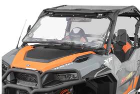 T13-27077 Superatv Front Flip Scratch Resistant Windshield For Polaris General/xp 1000