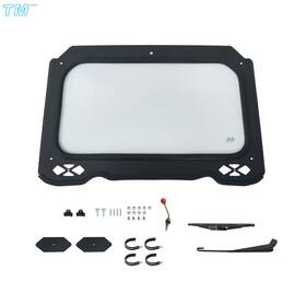 599778 Techme17 Full Glass Windshield With Wiper For Polaris Rzr 900 Trail S 1000 Xp-uv Protect