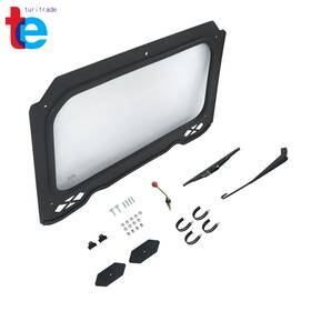 Tr66642 Turitrade Full Glass Windshield With Wiper Front For 2014-2018 Polaris Rzr 900 1000 Turbo