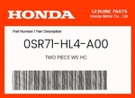 Honda Genuine Two Piece Ws Hc 0SR71-HL4-A00. Fixed Price $771.63.
