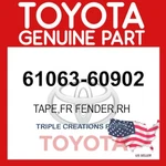 Genuine Toyota 61063-60902 Extension Sub-assy Rr Wheel NO.2 Rh 6106360902 Oem. Fixed Price $117.53.