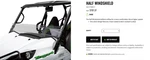 Kawasaki Sxs 2016 2025 Half Windshield TX000-21 Oem / TERYX4. Fixed Price $159.99.