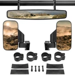 Utv Rear View + Side Mirrors W/ 2" Clamp For Can Polairs Rzr 900 1000. Fixed Price $38.99.